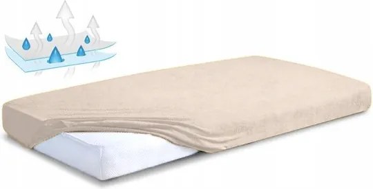 Higiéniai alátét Vízhatlan lepedő 90x200x20 Frottír bézs