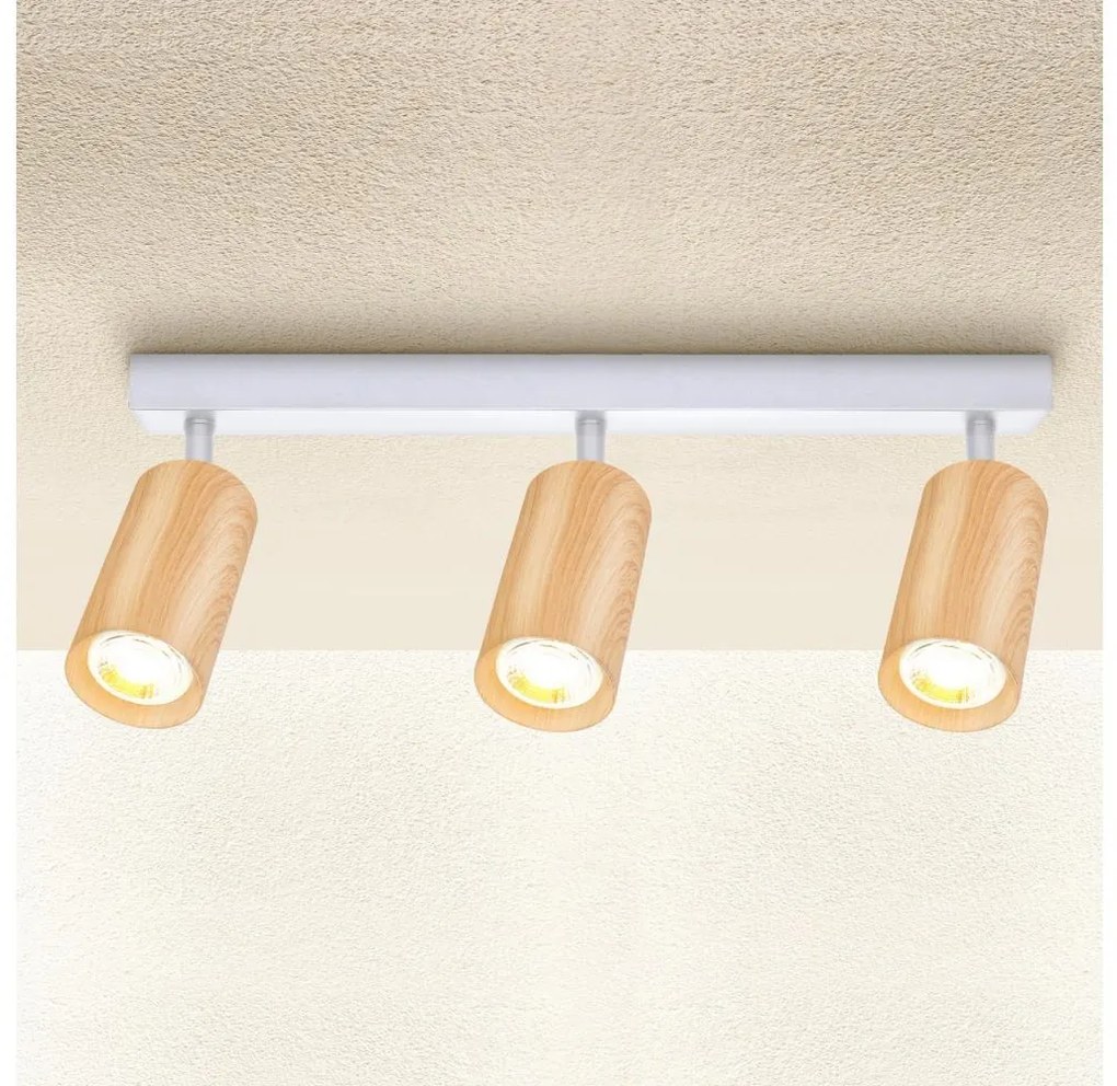 Brilagi Brilagi - Spotlámpa SELE 3xGU10/30W/230V fehér/tölgy dekor BG1395