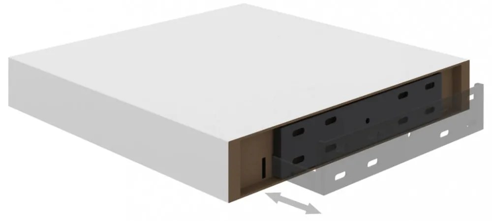 4 db fehér MDF lebegő fali polc 23 x 23,5 x 3,8 cm