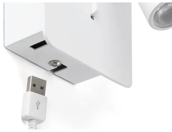 FARO 62117 - LED Fali spotlámpa SUAU LED/3W/230V USB fehér