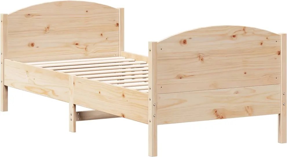 vidaXL tömör fenyőfa ágy matrac nélkül 75 x 190 cm