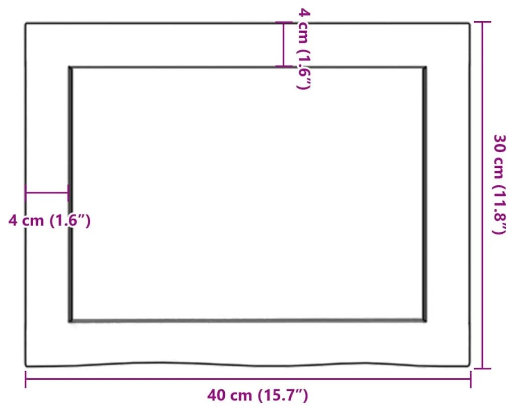 világosbarna kezelt tömör tölgyfa fali polc 40x30x(2-4) cm