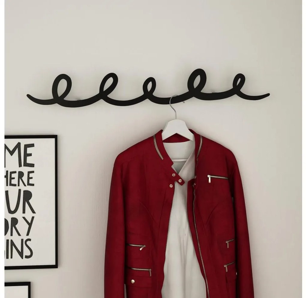 Fali akasztó SING 84x12 cm fekete