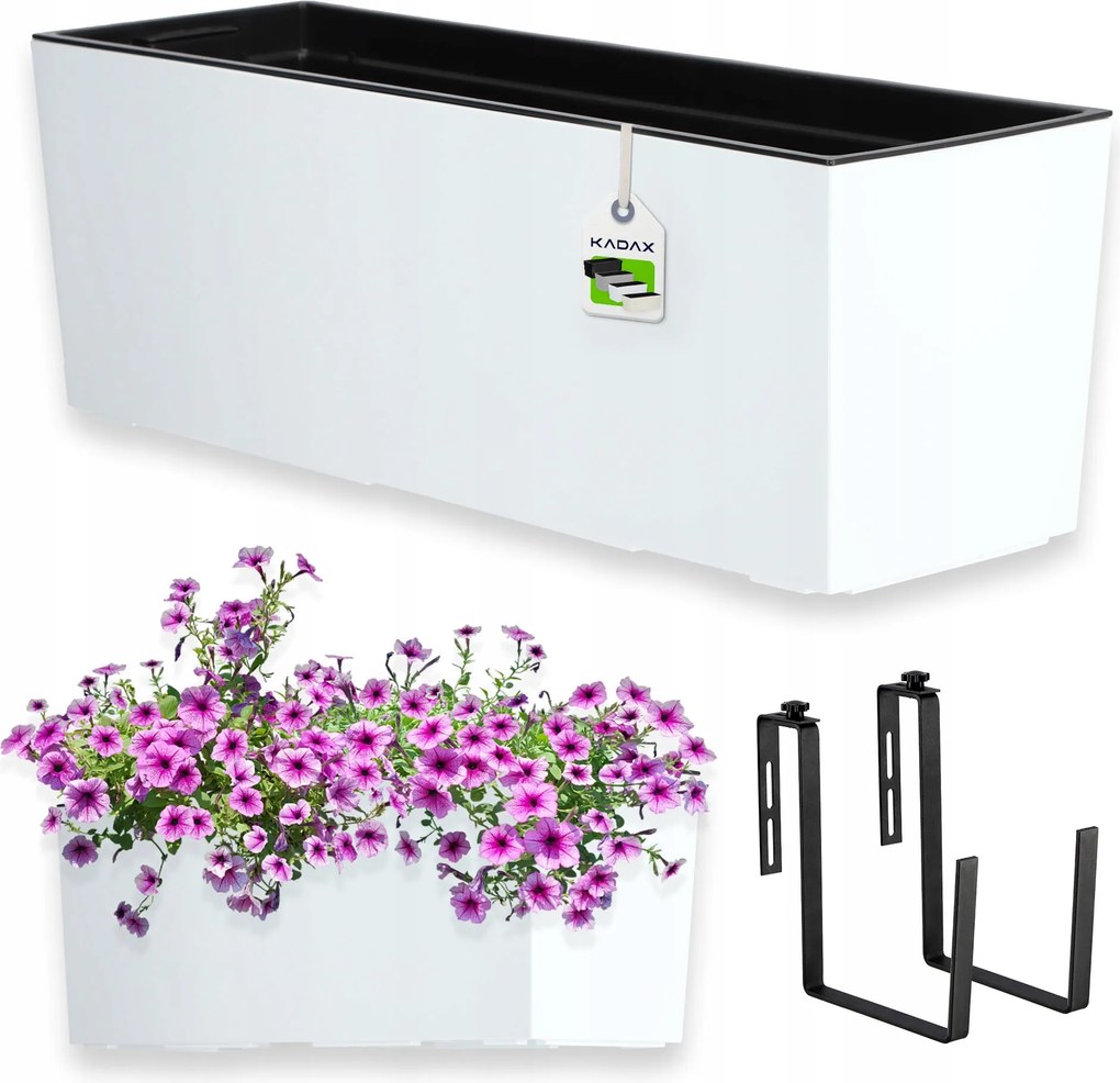 Virágtartó Doboz Virágágyás Betéttel 19x56cm Fogantyúk