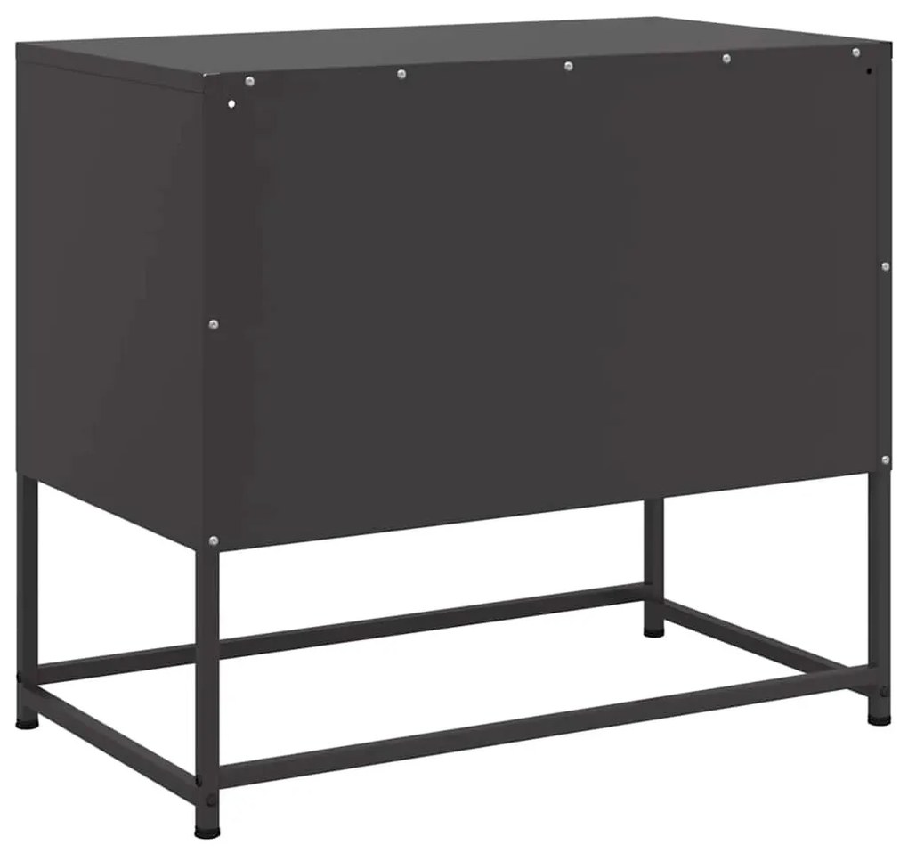 fekete acél TV-szekrény 68 x 39 x 60,5 cm