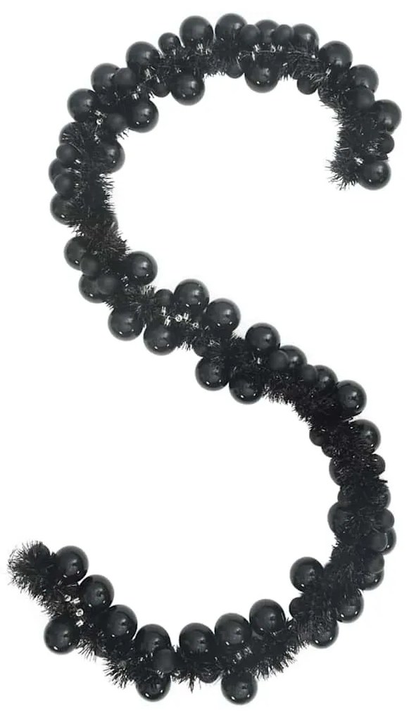 Karácsonyi gömb girland Fekete 186 cm Polisztirol