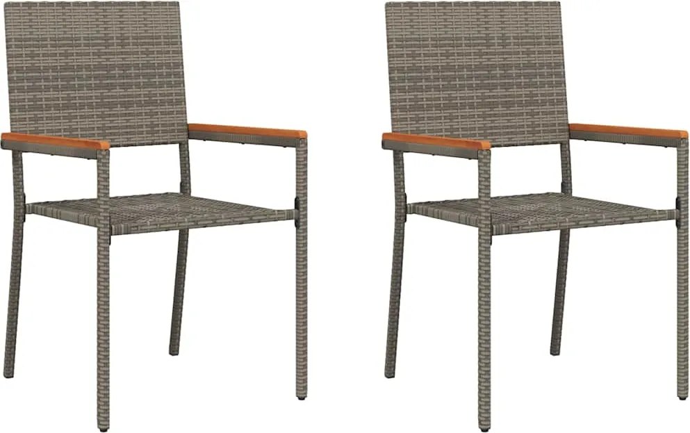 vidaXL Kerti összecsukható székek 2 pcs Szürke és Barna