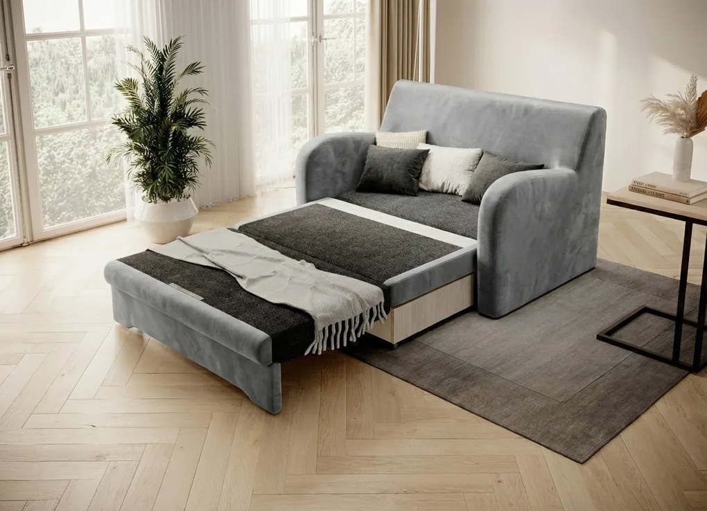 Szürke 2 személyes kanapé ARIO, kinyitható