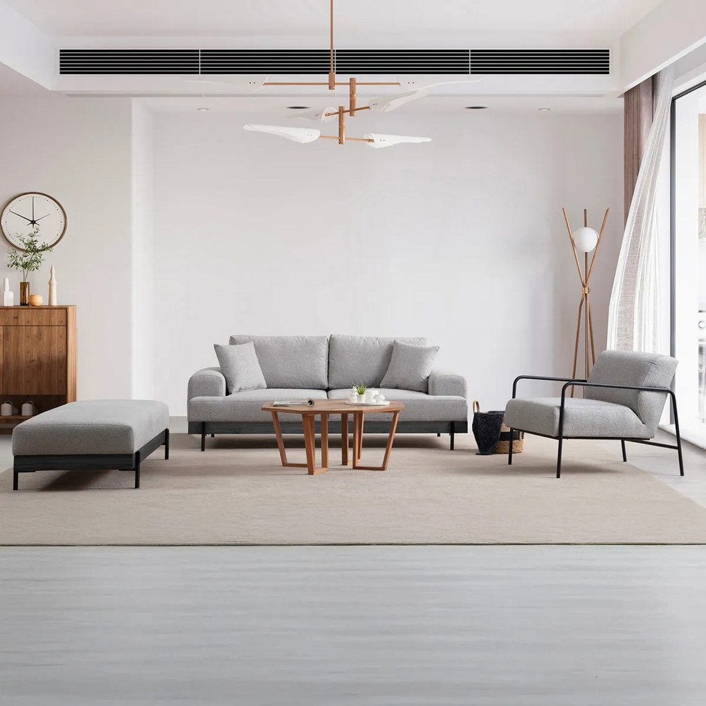 Eti Black Pouffe Grey zsámoly
