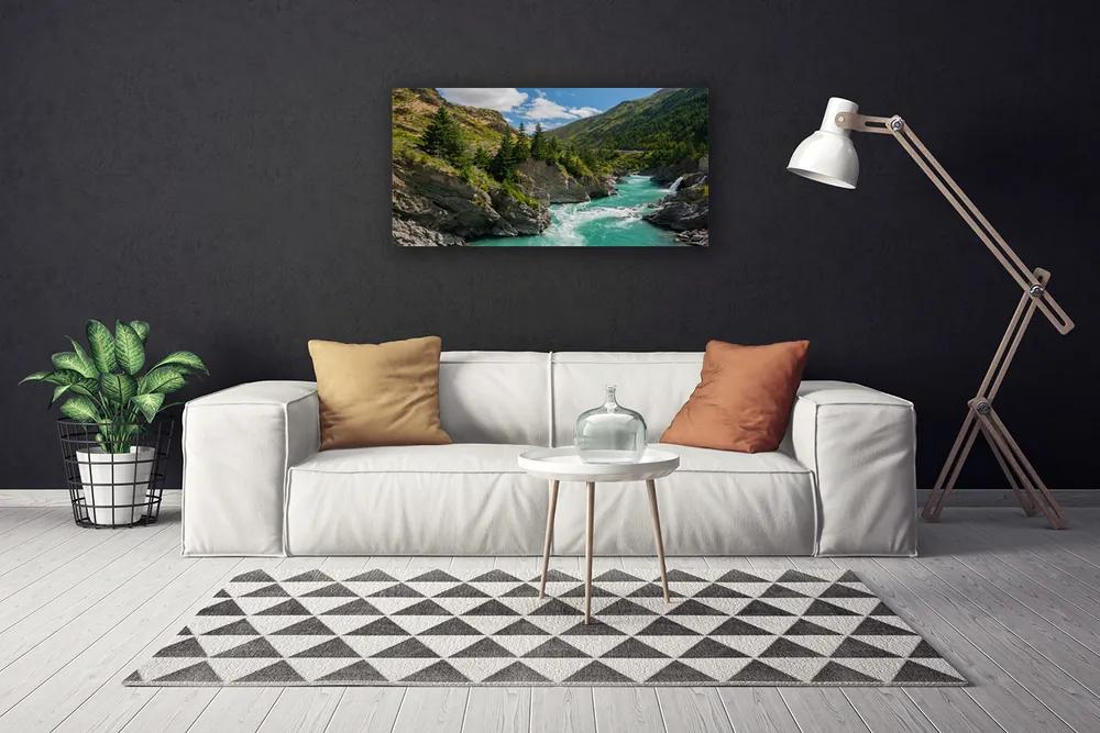 Vászonkép falra Hegység River Landscape 120x60 cm