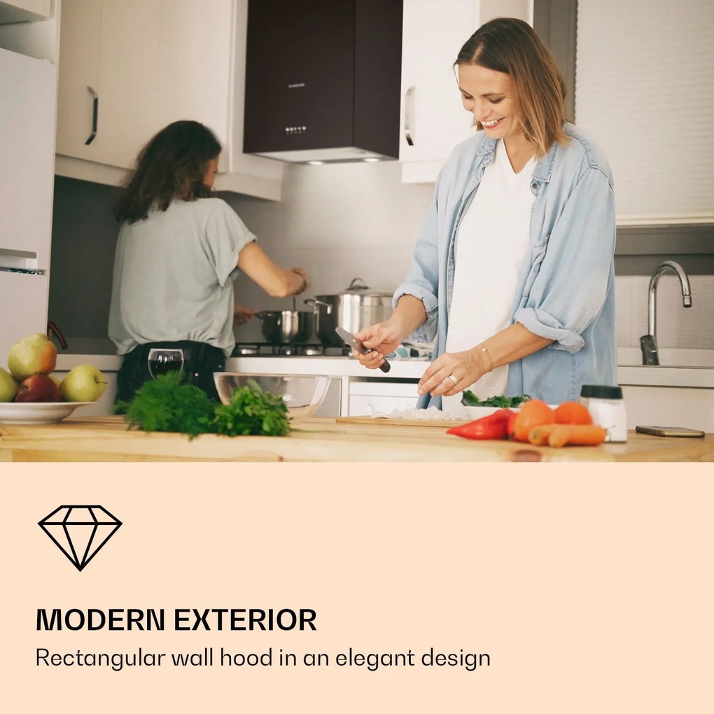 Klarstein Monumenta, falra szerelhető páraelszívó, alumínium, 559 m³/ó, LED, B energiahatékonysági osztály