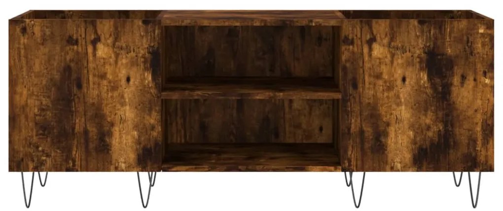 füstös tölgy színű szerelt fa hanglemezszekrény 121x38x48 cm