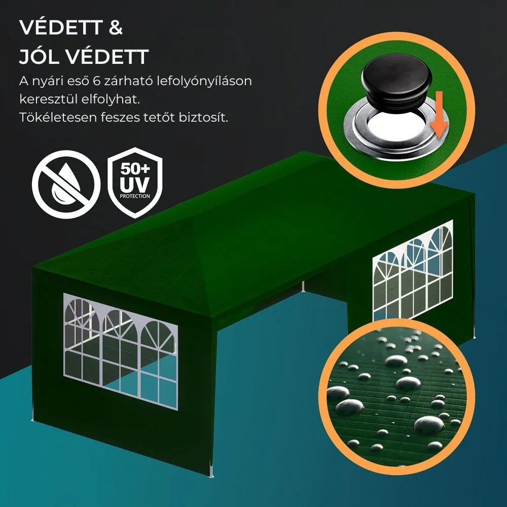 NEAPOL rendezvénysátor, 3x6m, zöld Jurhan