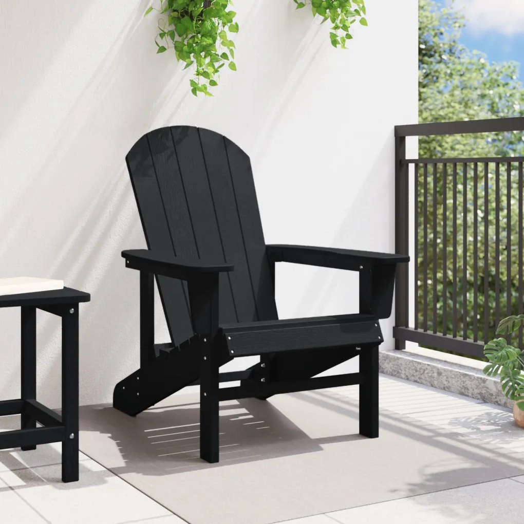 Adirondack szék fekete 74x82x91 cm HDPE