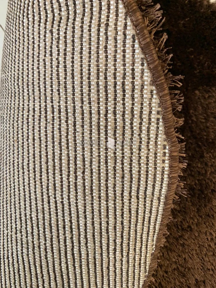 Puffy shaggy kerek szőnyeg Barna (BROWN) 80x80