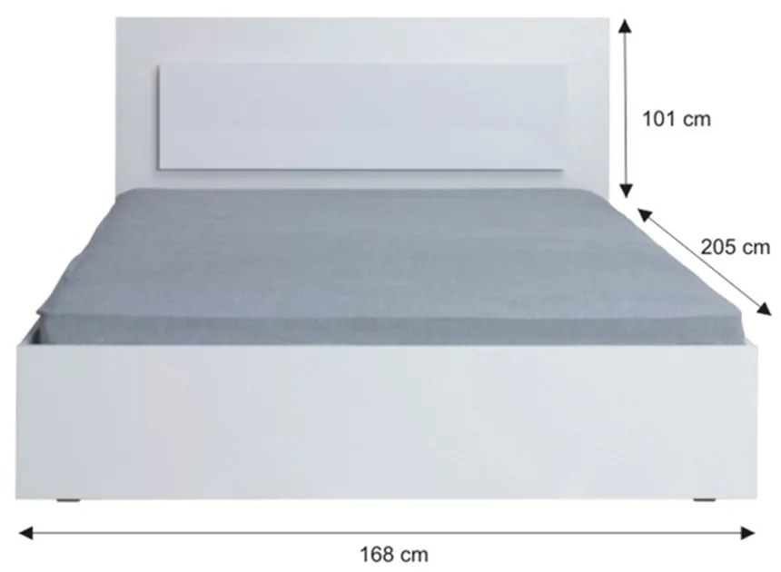 Hálószoba garnitúra (Szekrény+Ágy 160x200+2x éjjeliszekrény), fehér/magasfényű fehér HG, ASIENA