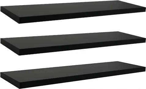 Falra Akasztható Polc 50 CM Fekete 3 Db-os Szett
