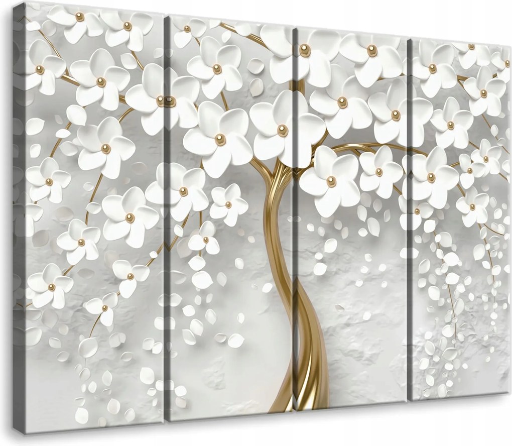 Vászonkép Absztrakt Fa Vászon Fal 4 Részes Hálószoba Nappali 120x100