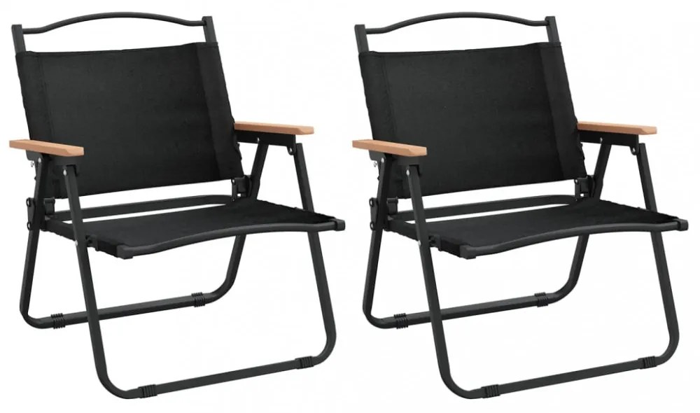 2 db fekete oxford szövet camping szék 54 x 43 x 59 cm
