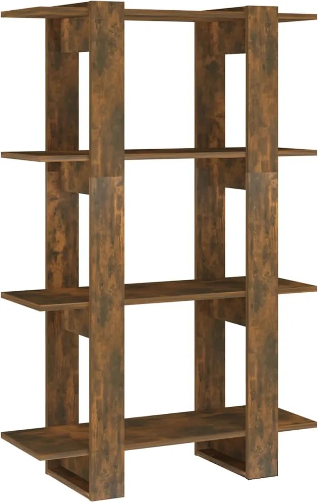 vidaXL füstös tölgy színű térelválasztó könyvszekrény 80x30x123,5 cm