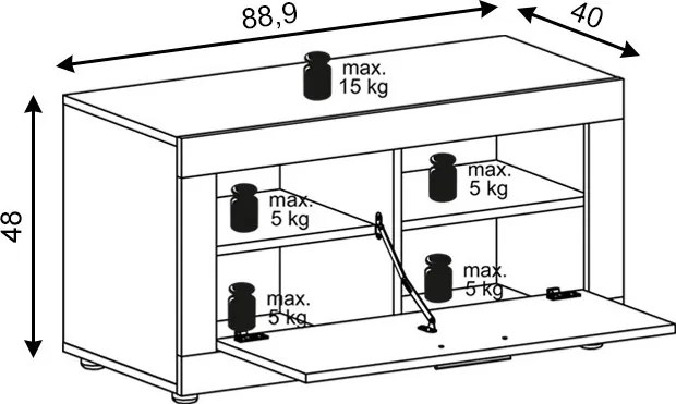 Cipősszekrény 1 ajtós Old Style Dark / Matera színkombinációban – LUNA2