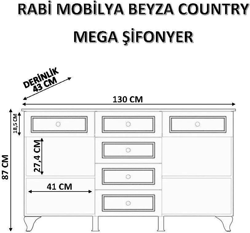Beyza komód, 130 cm