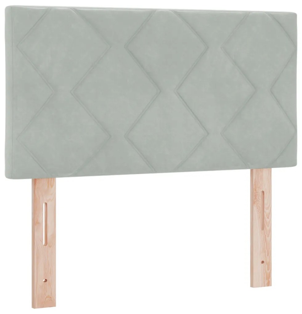 LED ágytámla Világosszürke 80 cm Műbőr