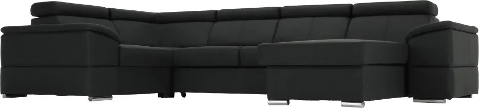 Ülőgarnitúra, sötétszürke, jobbos kivitel, SEGORIA ROH U