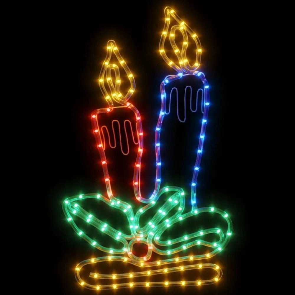 2 db karácsonyi gyertya 144 LED-del 70 x 42 cm