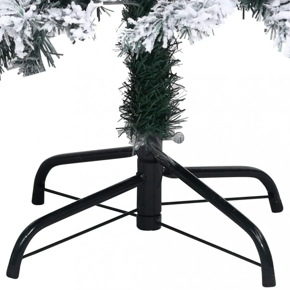 zöld PVC műkarácsonyfa pelyhes hóval 300 cm