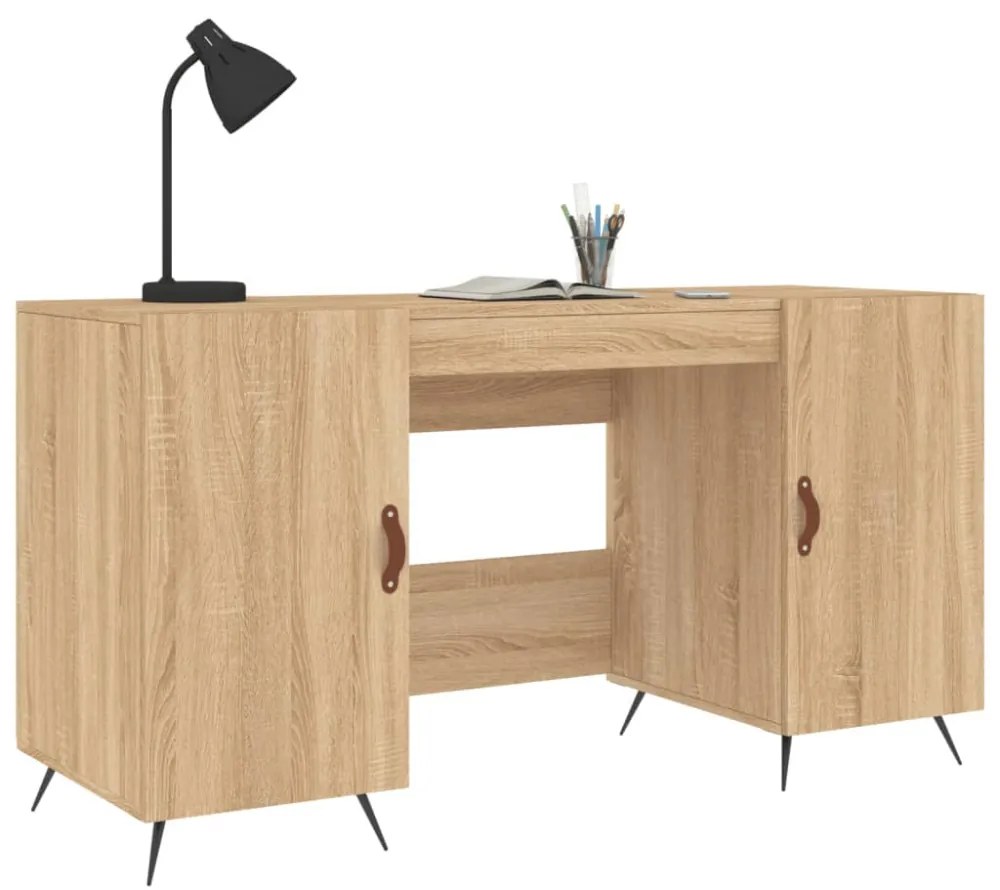 vidaXL sonoma tölgy színű szerelt fa íróasztal 140 x 50 x 75 cm