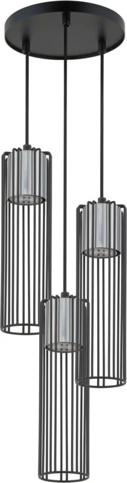 SIGMA LIGHTING 33457 FOBIA Többágú Függesztett Lámpa Fekete, Ezüst GU10 IP20