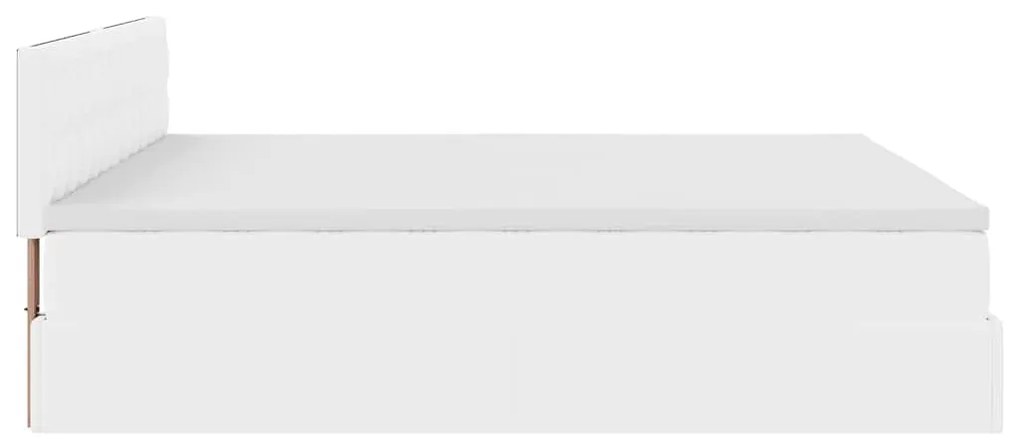 Ottomán ágykeret matraccal tiszta fehér 200x200cm műbőrrel