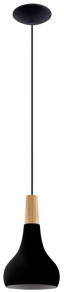 Eglo 900161 - Csillár zsinóron SABINAR 1xE27/40W/230V á. 18 cm fekete