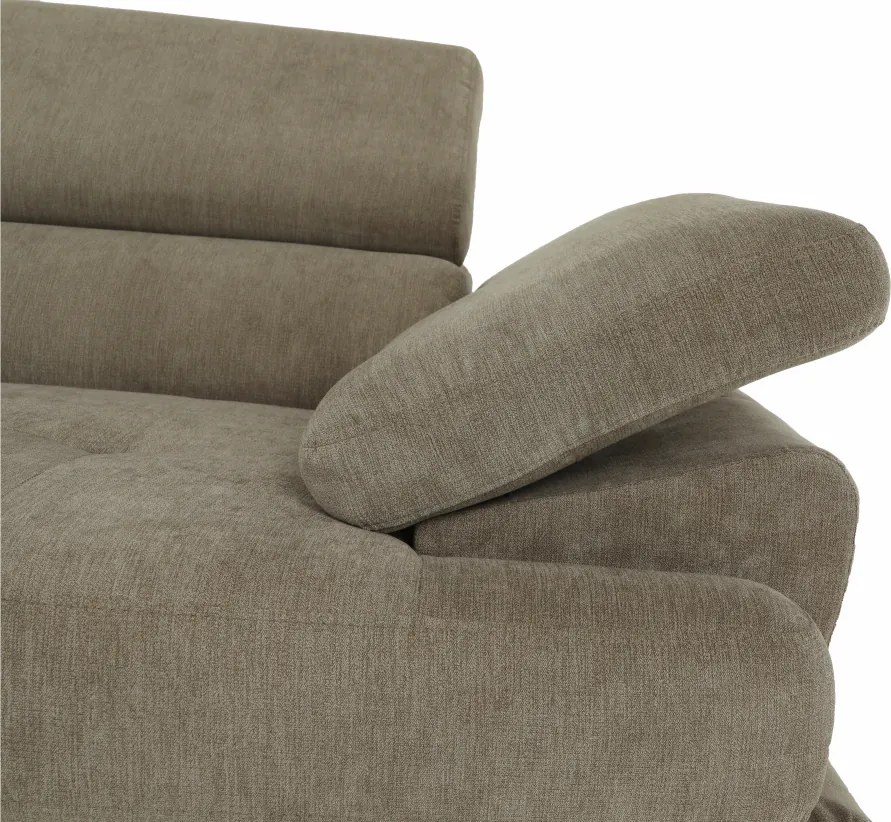 Ülőgarnitúra, világosbarna melír, szövet, balos, BUTON P