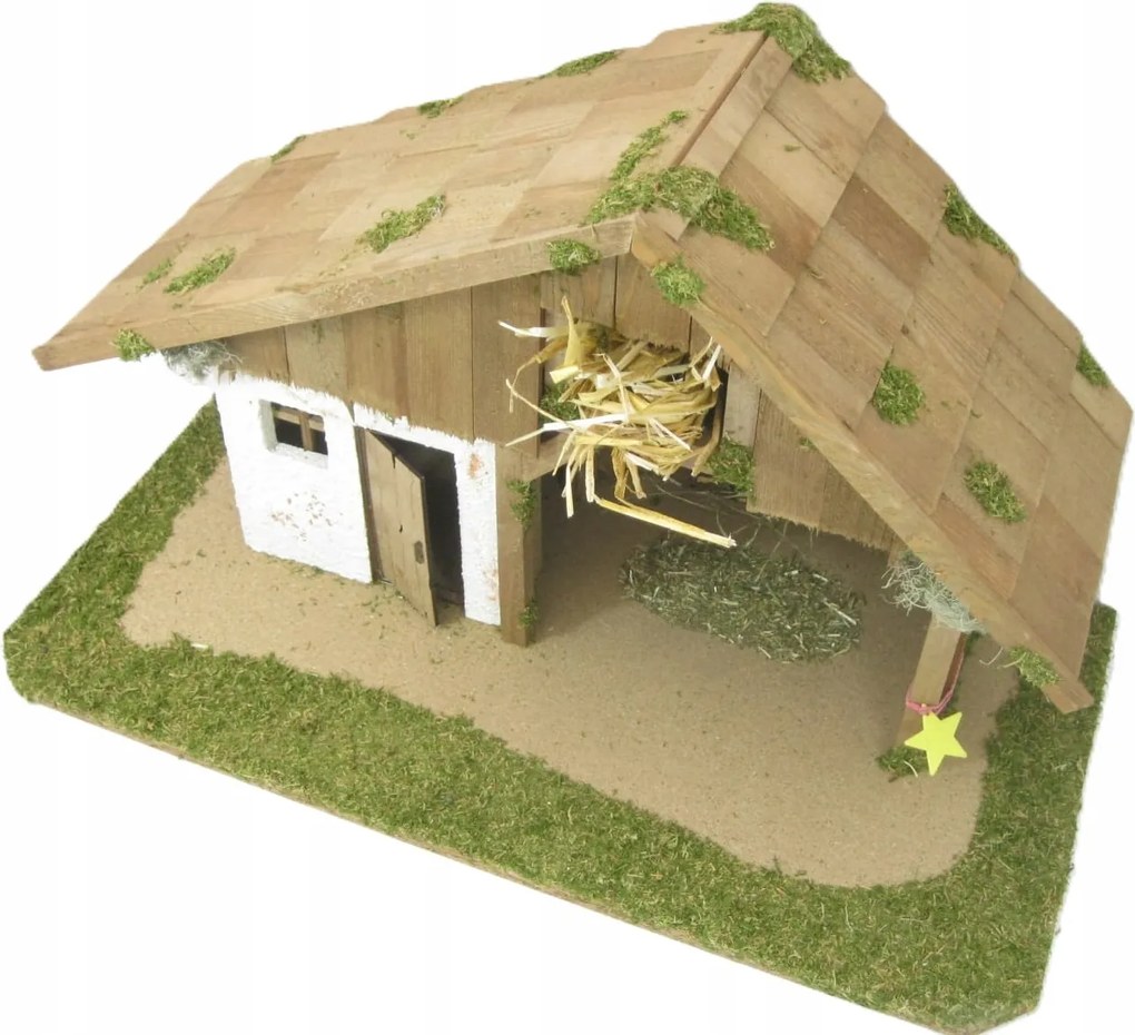 Karácsonyi betlehem 60x40x34cm, 12cm-es figurákhoz