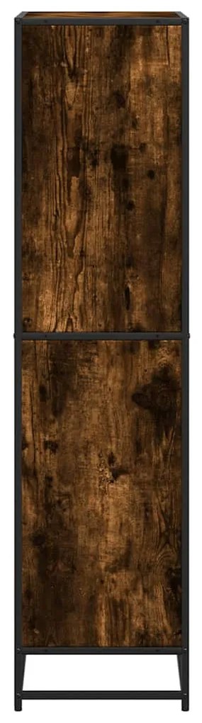 füstös tölgy színű szerelt fa könyvszekrény 60 x 35 x 139 cm