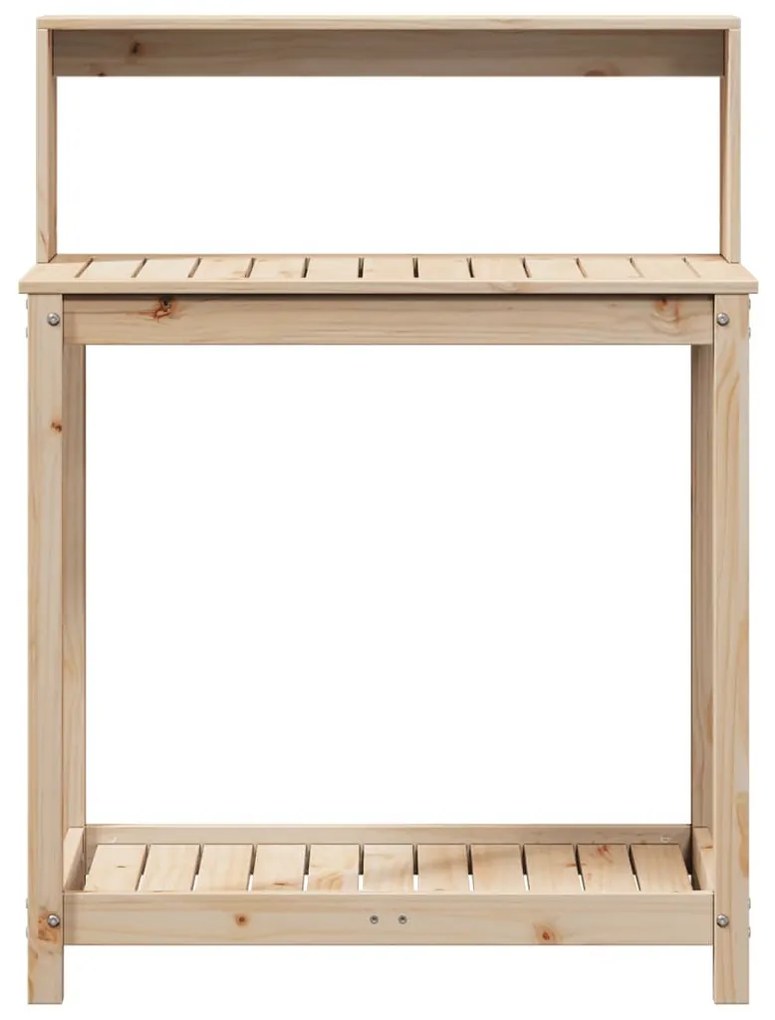 tömör fenyőfa ültetőasztal polccal 82,5 x 50 x 109,5 cm