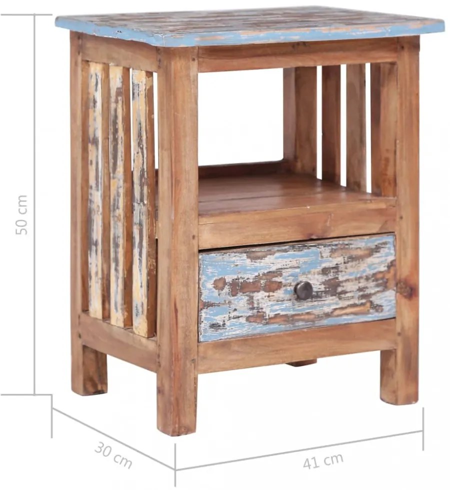 vidaXL tömör mahagóni fa éjjeliszekrény 41 x 30 x 50 cm