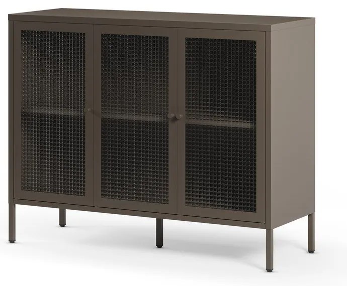 Szürke fém tálalószekrény 121x90x40 cm Layna – Marckeric