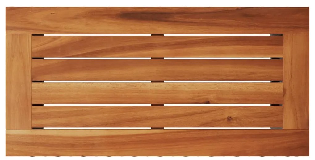 fekete polyrattan kerti kisasztal fa asztallappal 58x27,5x55 cm