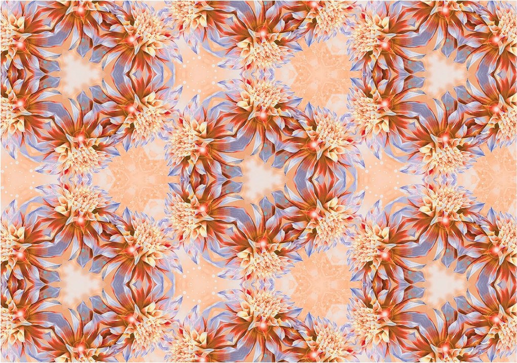 Fotótapéta Virágos kaleidoszkóp Absztrakt Szimmetria Minta 300x210 +ragasztó