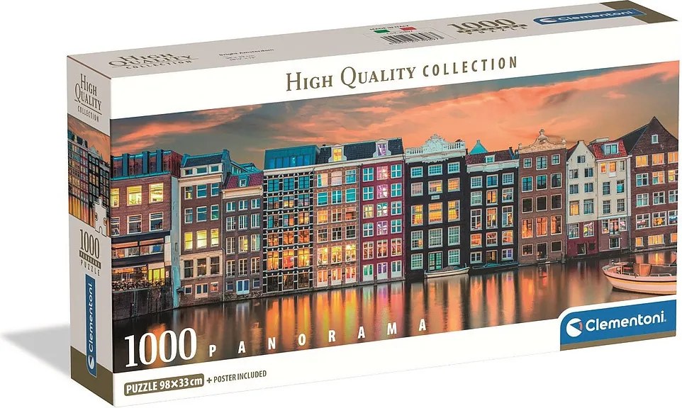 Amsterdam Bright 1000 db-os panoráma Compact puzzle Clementoni