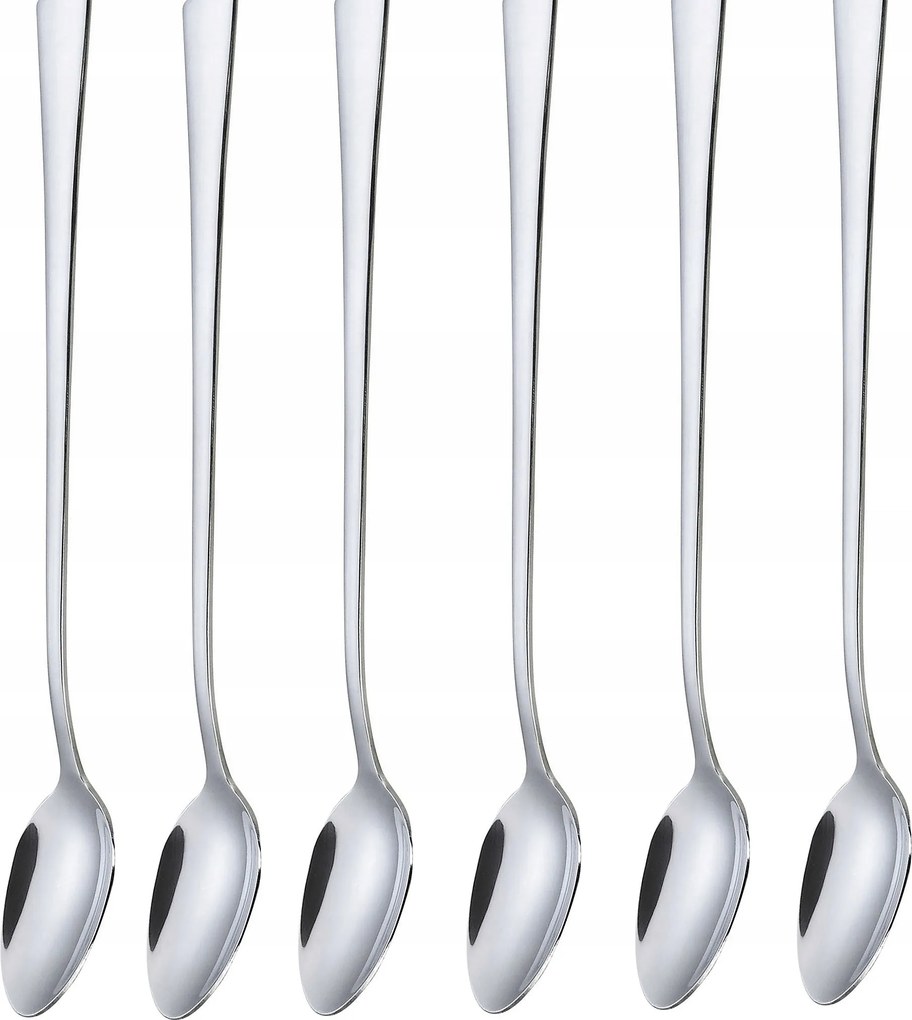 Desszert kanál hosszú Kávé Latte fagylalt Koktél vastag erős 6 db