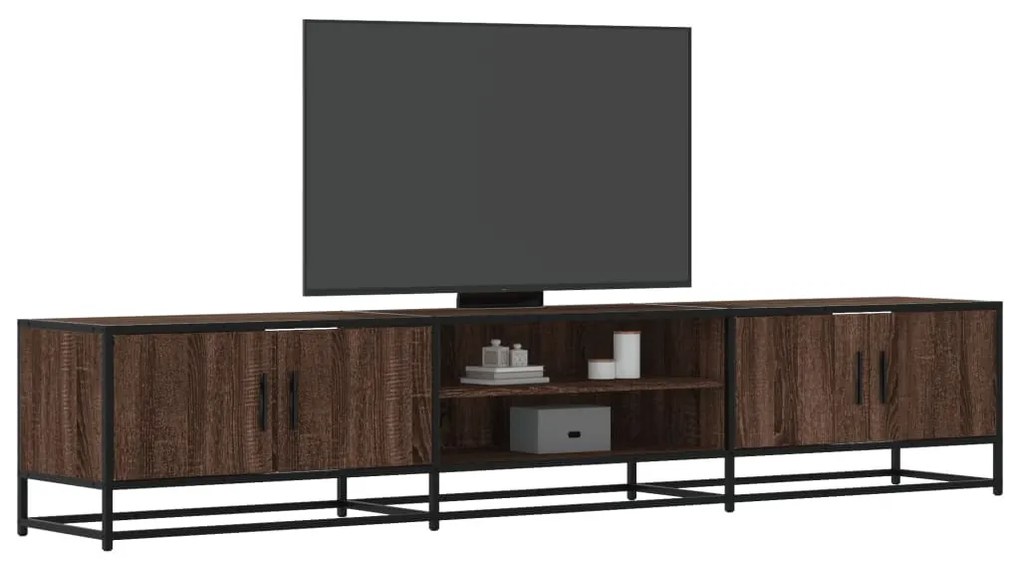 barna tölgy színű szerelt fa TV-szekrény 210 x 35 x 41 cm