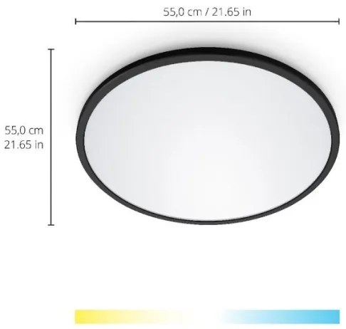 WiZ - LED Dimmelhető mennyezeti lámpa SUPERSLIM LED/32W/230V fekete Wi-Fi