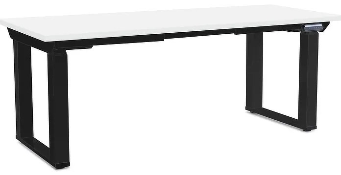OfficeTech Strong állítható magasságú asztal 180 x 80 cm, fekete alap, fehér