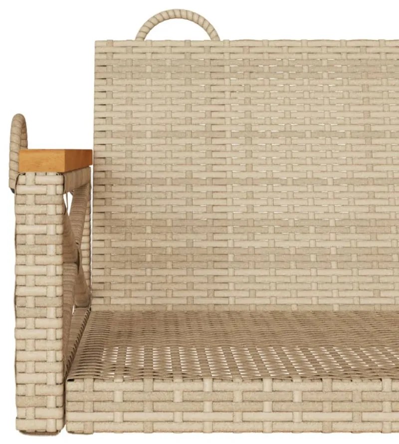 bézs polyrattan hintapad 109 x 62 x 40 cm