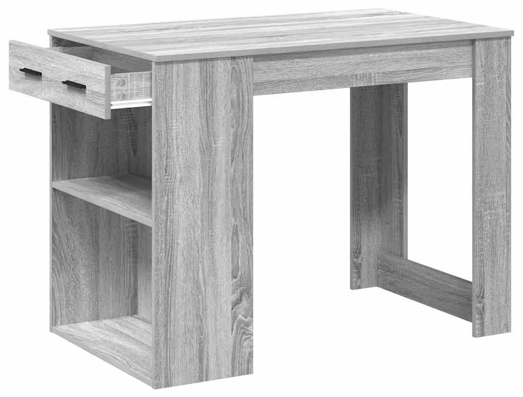 íróasztal fiókkal és polccal szürke sonoma 102x62x77,5 cm