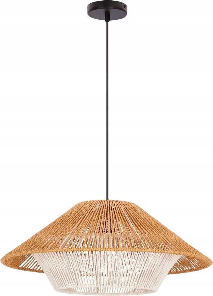 Africa függőlámpa 50 fekete 1x40W E27 lámpabúra bézs+fehér